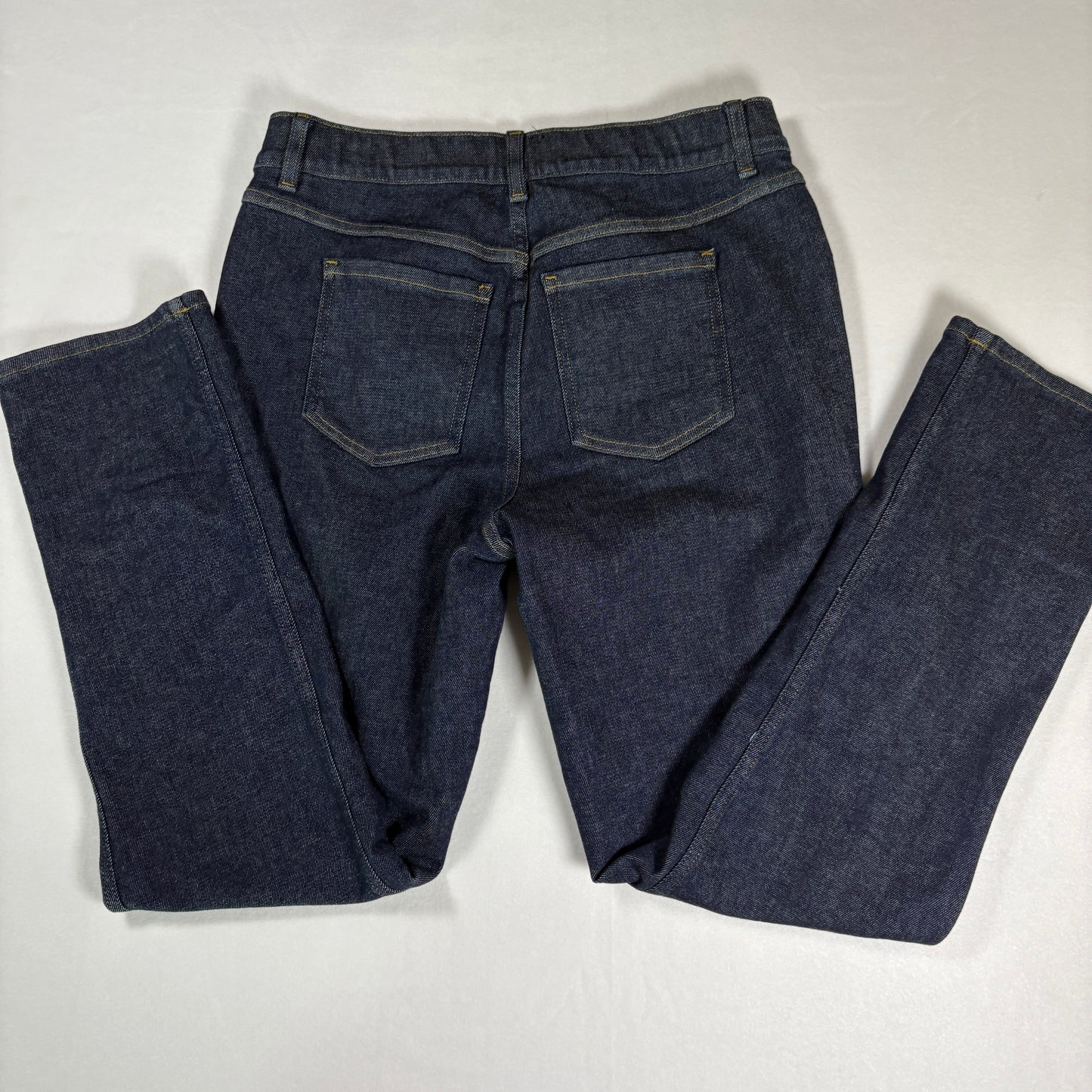 Spanx Jeans Womens Large Petite Dark Wash Bootcut Stretch Denim Shaping Pants