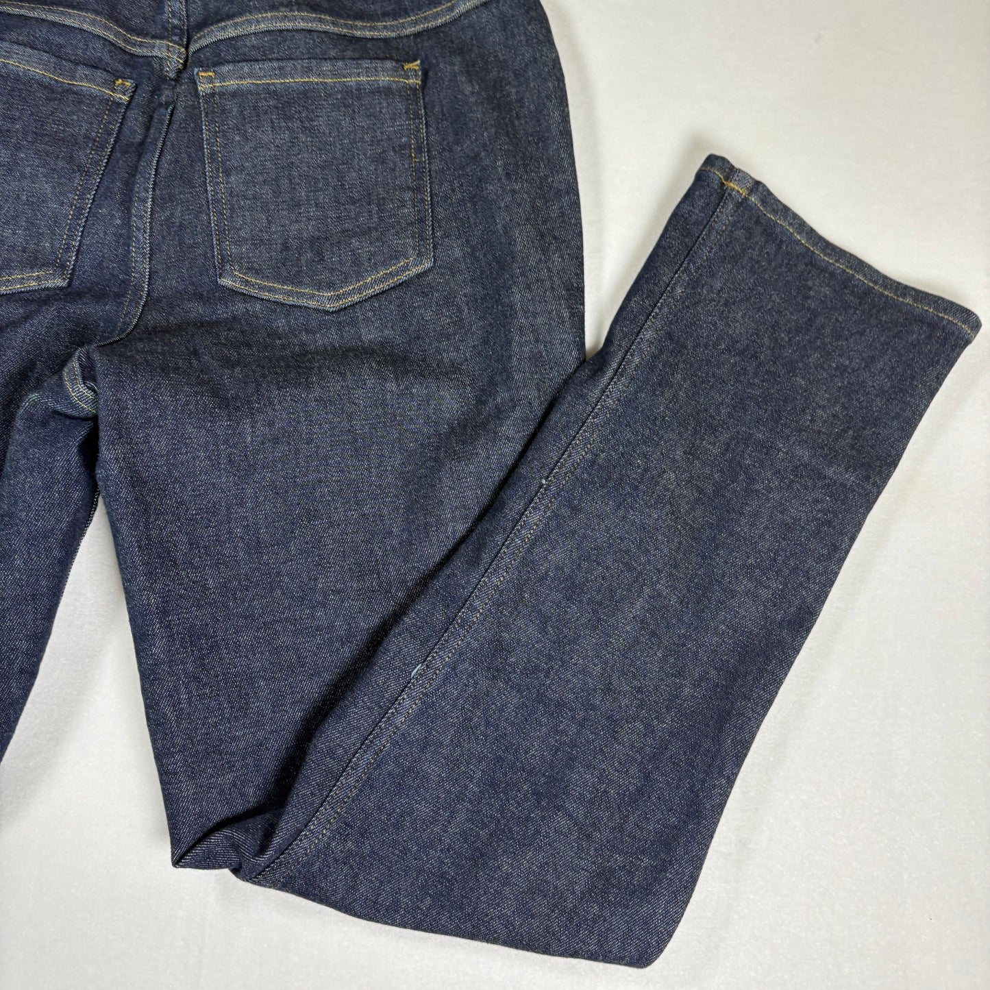 Spanx Jeans Womens Large Petite Dark Wash Bootcut Stretch Denim Shaping Pants