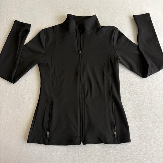 Ebb & Flow Black Zip Up Jacket Womens Medium Athleisure Yoga Running Activewear