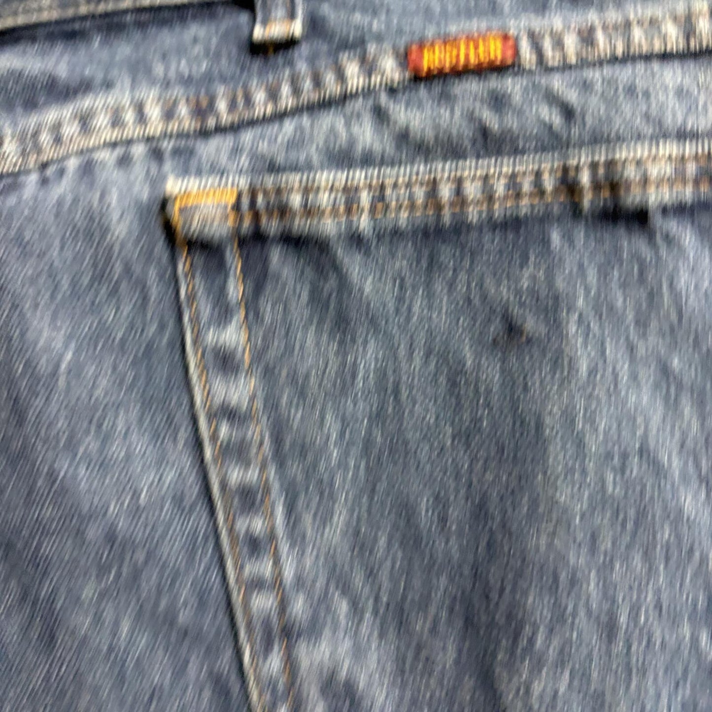 Rustler Mens Blue Denim Jeans Size 44 x 32 Straight Leg Regular Fit Workwear