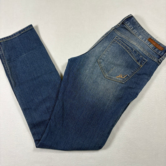 Express Womens Jeans Size 8R Low Rise Skinny Blue Stretch Denim Y2K 2000s