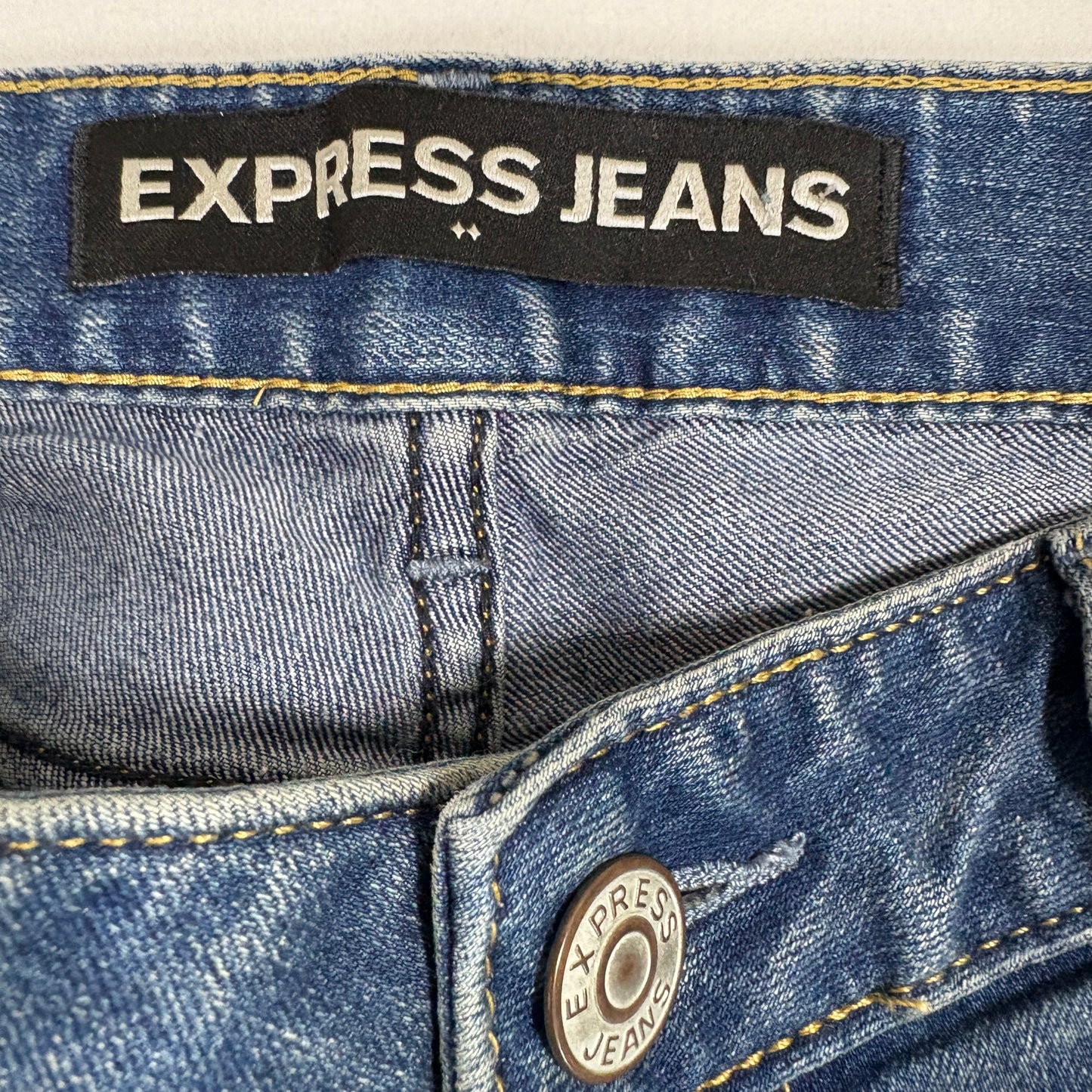 Express Womens Jeans Size 8R Low Rise Skinny Blue Stretch Denim Y2K 2000s