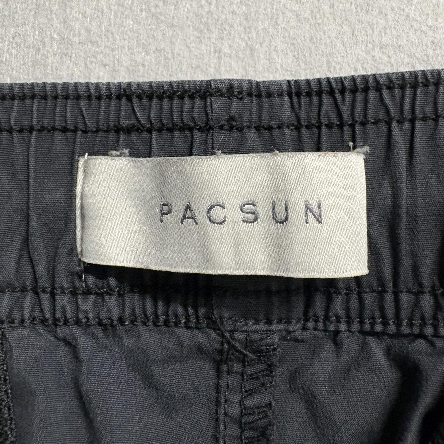 PacSun Cargo Pants Mens XL Slim Black Cotton Blend Drawstring Elastic Waist
