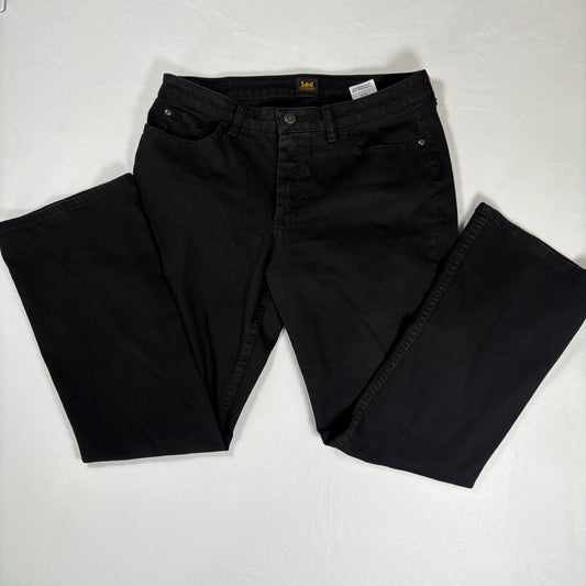 Lee Jeans Womens 12S Black Stretch Denim Bootcut Classic Fit Everyday Pants