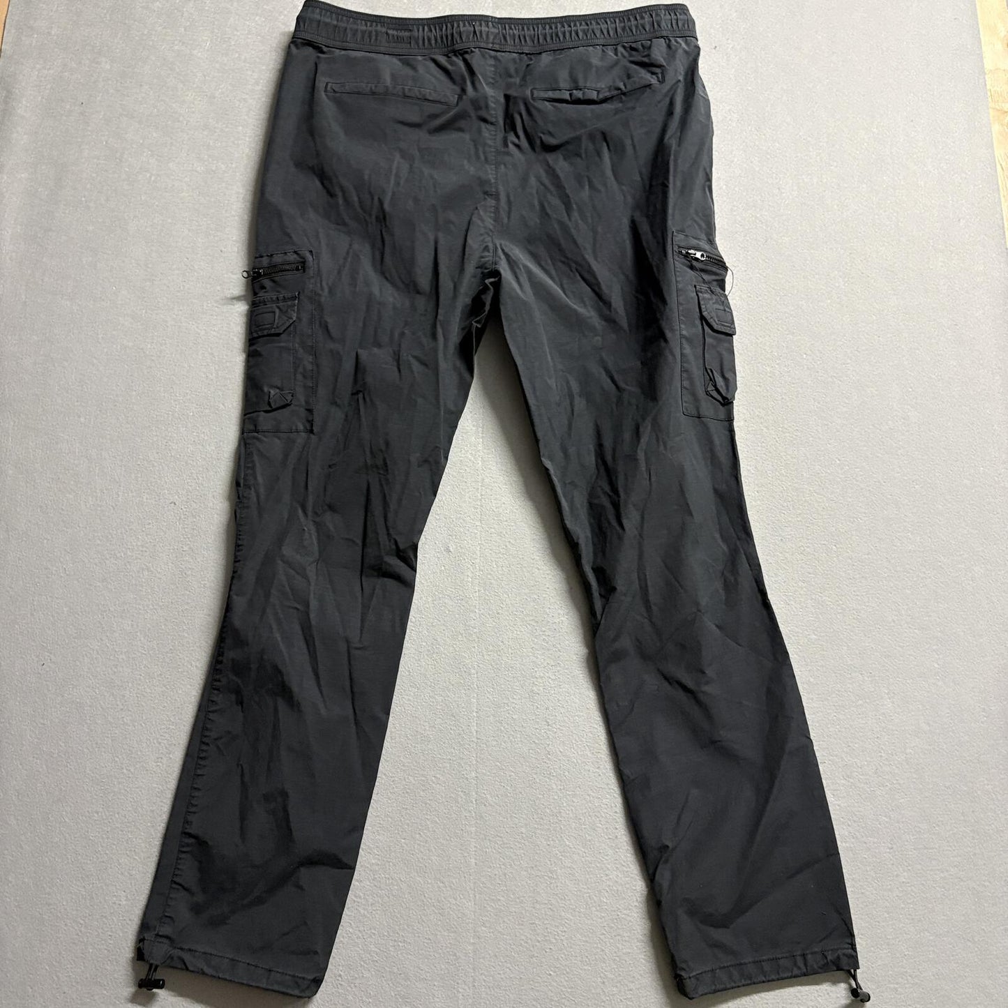 PacSun Cargo Pants Mens XL Slim Black Cotton Blend Drawstring Elastic Waist