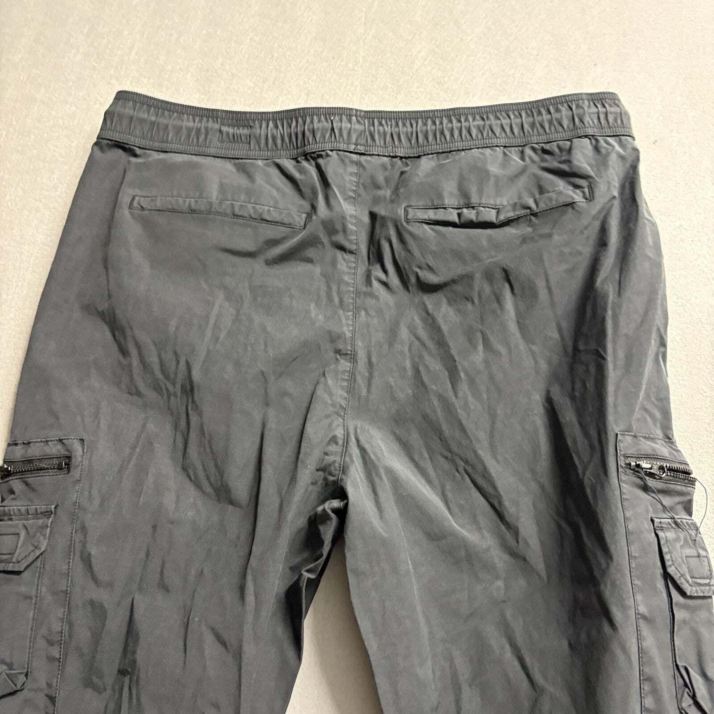 PacSun Cargo Pants Mens XL Slim Black Cotton Blend Drawstring Elastic Waist