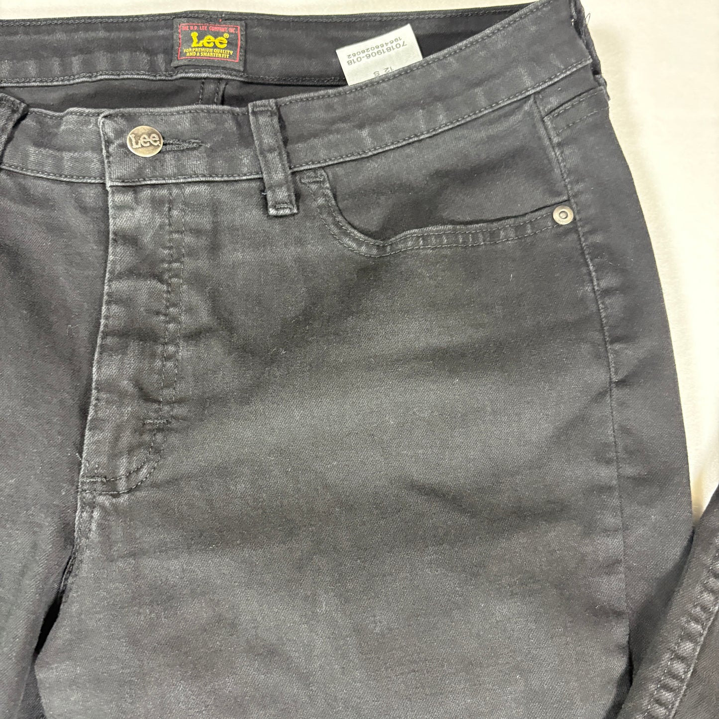 Lee Jeans Womens 12S Black Stretch Denim Bootcut Classic Fit Everyday Pants