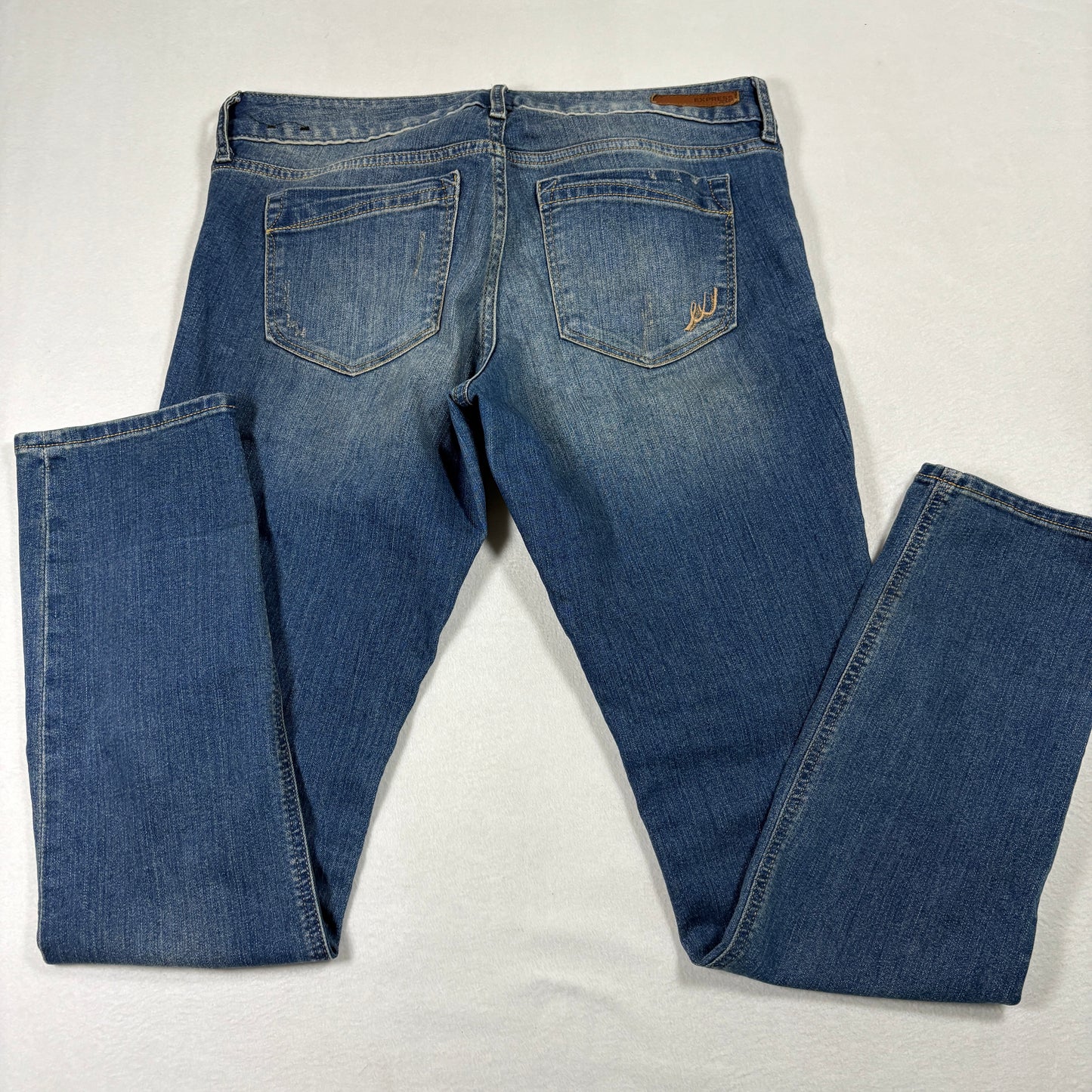 Express Womens Jeans Size 8R Low Rise Skinny Blue Stretch Denim Y2K 2000s