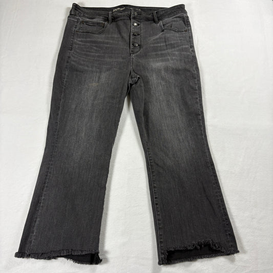 American Eagle Jeans Womens 18 Short Black Super Stretch Raw Hem Denim Style Mod