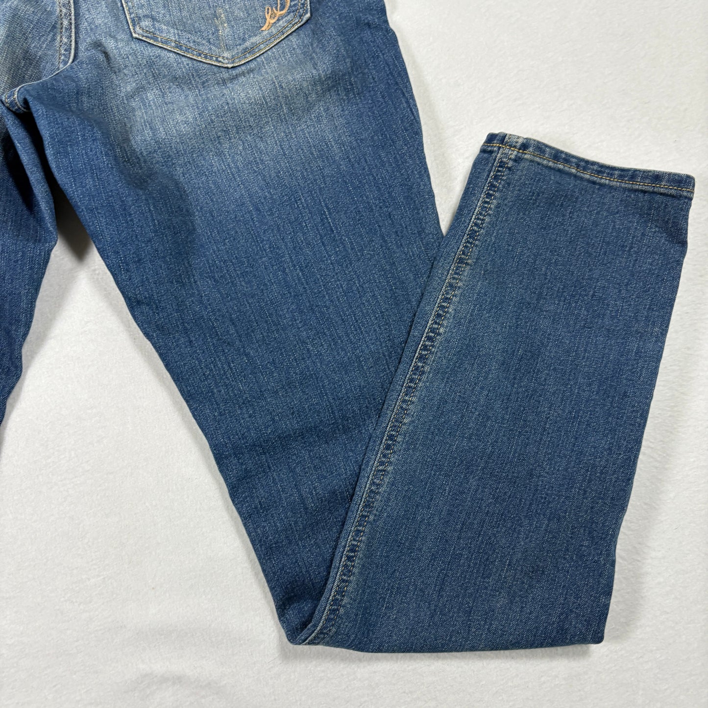 Express Womens Jeans Size 8R Low Rise Skinny Blue Stretch Denim Y2K 2000s