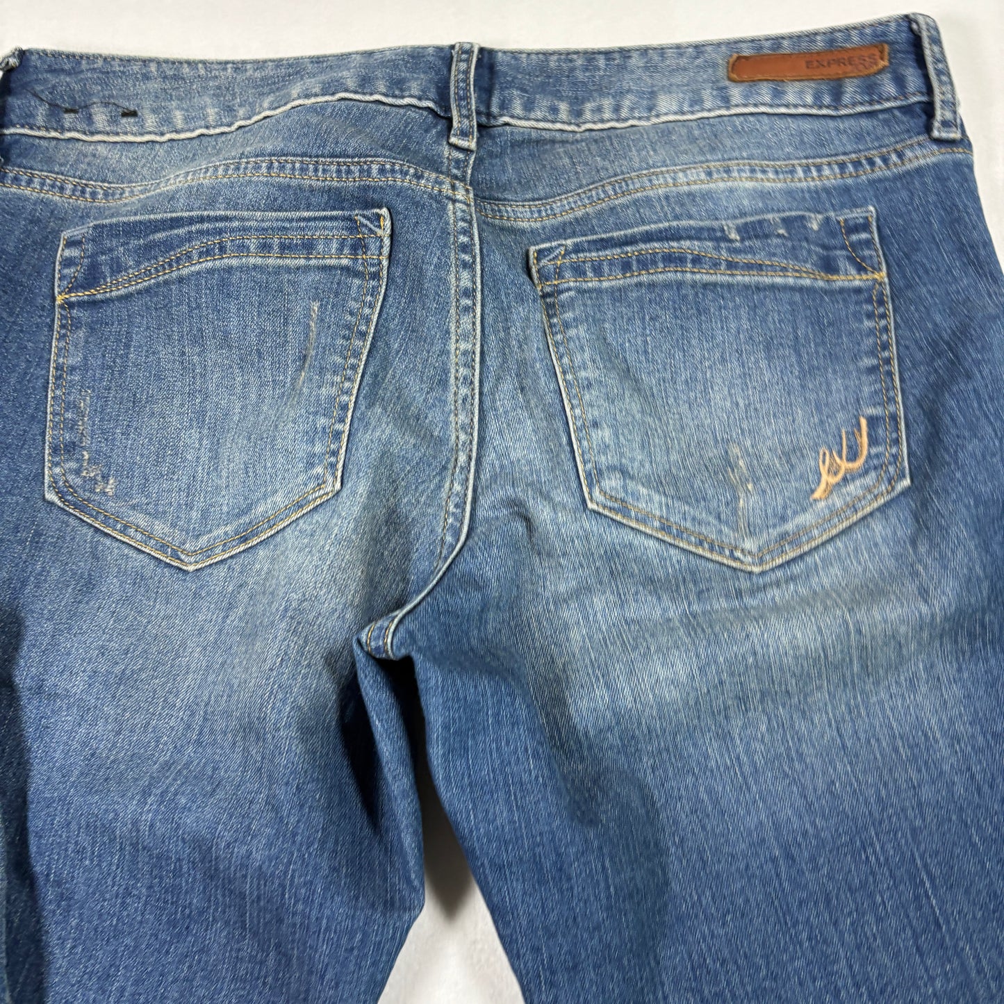 Express Womens Jeans Size 8R Low Rise Skinny Blue Stretch Denim Y2K 2000s