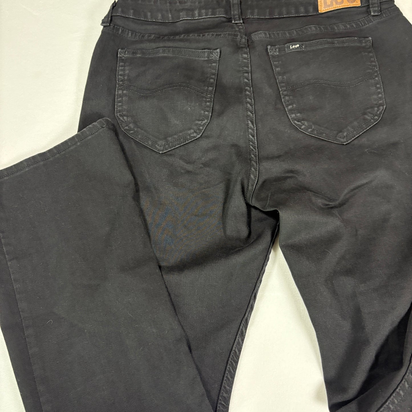 Lee Jeans Womens 12S Black Stretch Denim Bootcut Classic Fit Everyday Pants