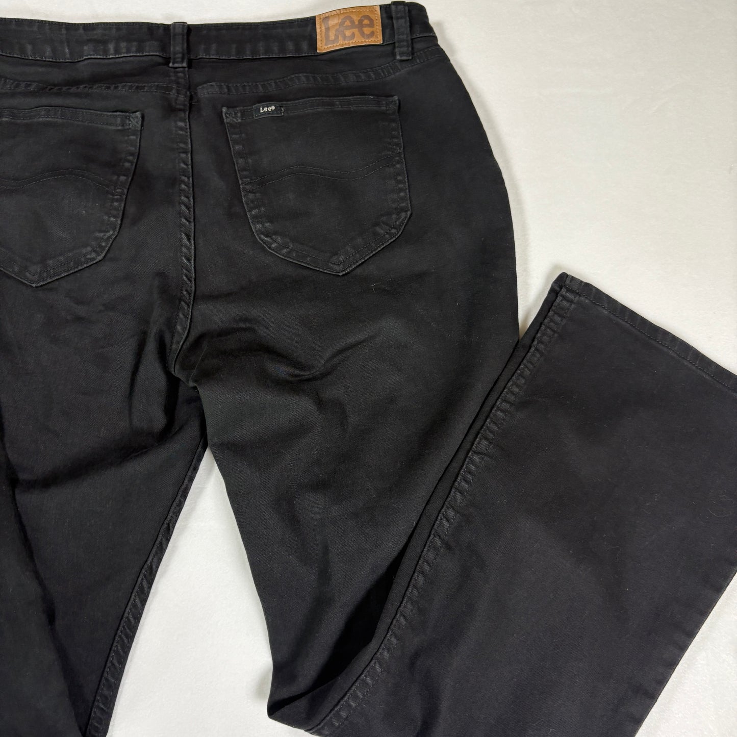 Lee Jeans Womens 12S Black Stretch Denim Bootcut Classic Fit Everyday Pants