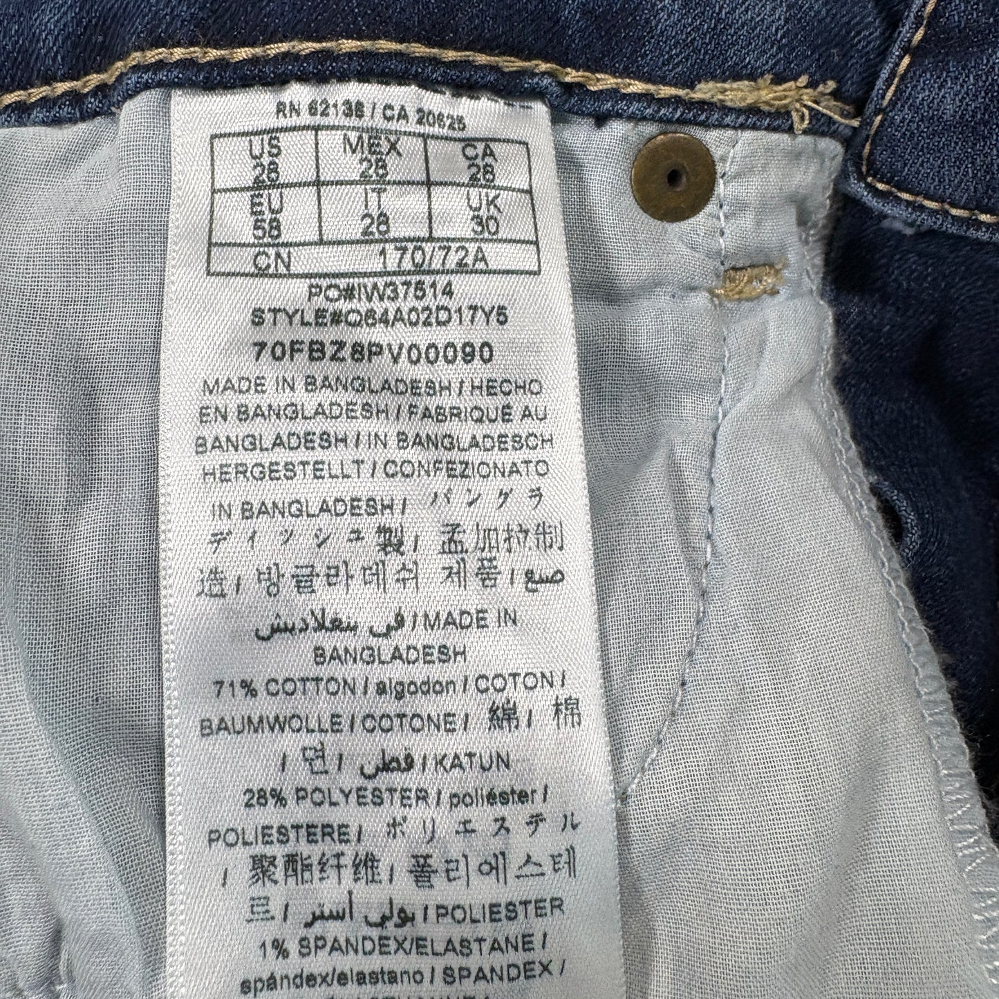 Guess Womens Jeans 28 High Rise Skinny Tahiana Fit Distressed Blue Denim Y2K