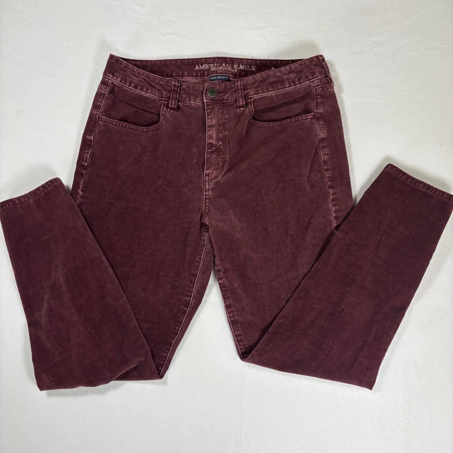 American Eagle Jegging Womens 12 Short Burgundy Super Stretch X4 High Rise Pants