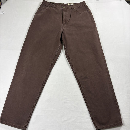 Eddie Bauer Jeans Womens 16 Brown Vintage Straight Leg Authentic Denim USA Fits