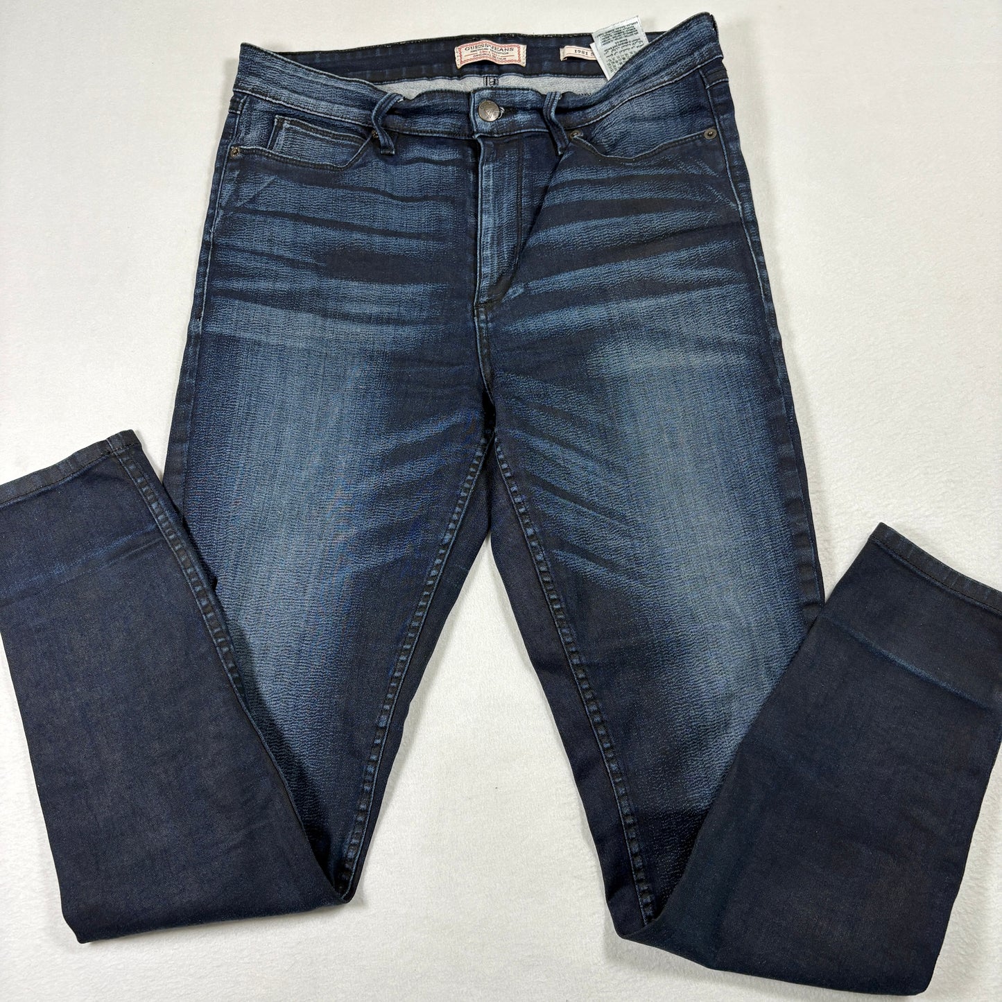 Guess Womens Jeans 31 1981 Skinny Dark Wash Stretch Blue Denim Vintage Y2K