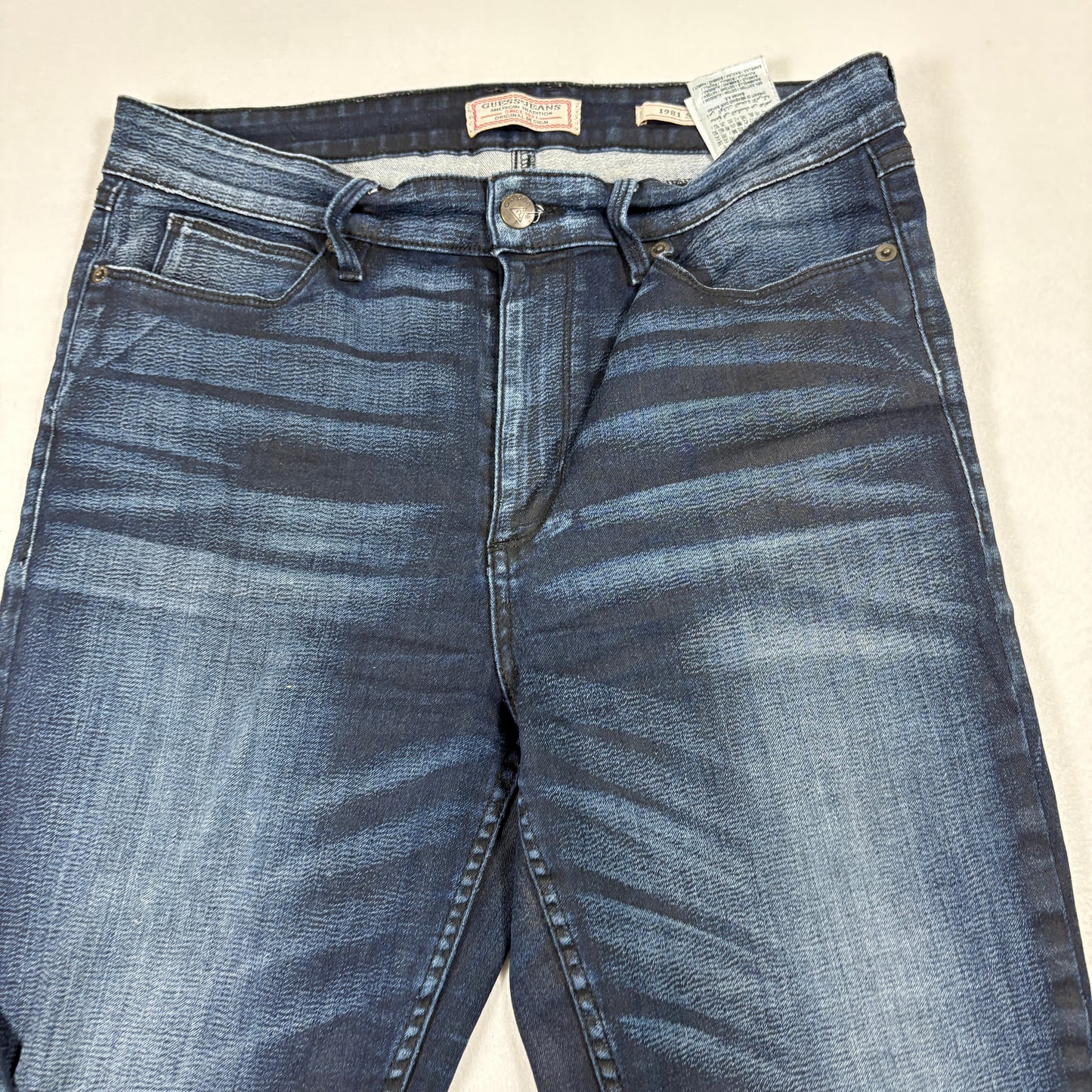 Guess Womens Jeans 31 1981 Skinny Dark Wash Stretch Blue Denim Vintage Y2K