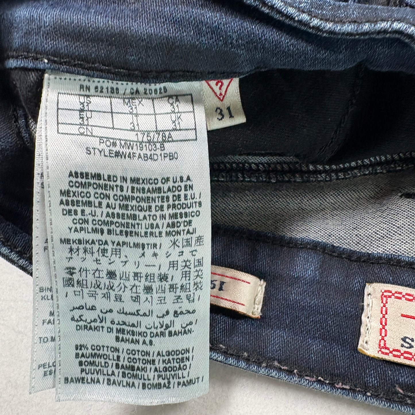 Guess Womens Jeans 31 1981 Skinny Dark Wash Stretch Blue Denim Vintage Y2K