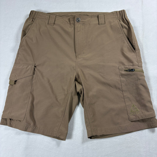 Gerry Cargo Shorts Mens 32 Brown Stretch Performance Outdoor Utility Wear Hiking