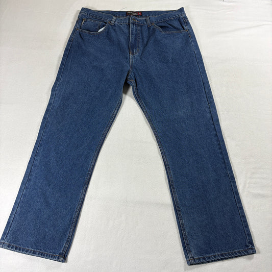 Oscar Jeans 40x30 Mens Blue Relaxed Straight Denim Pants Workwear Fits 38x30