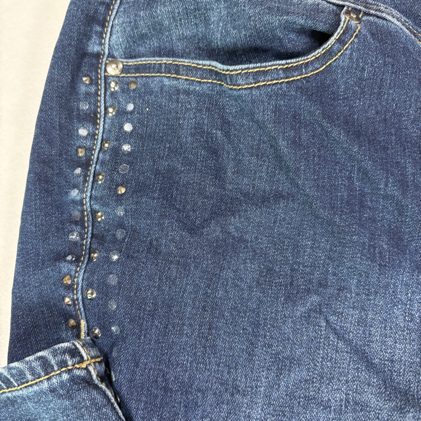 Lane Bryant Women’s 26W Dark Wash Bootcut Jeans Button Fly Studded Plus Size