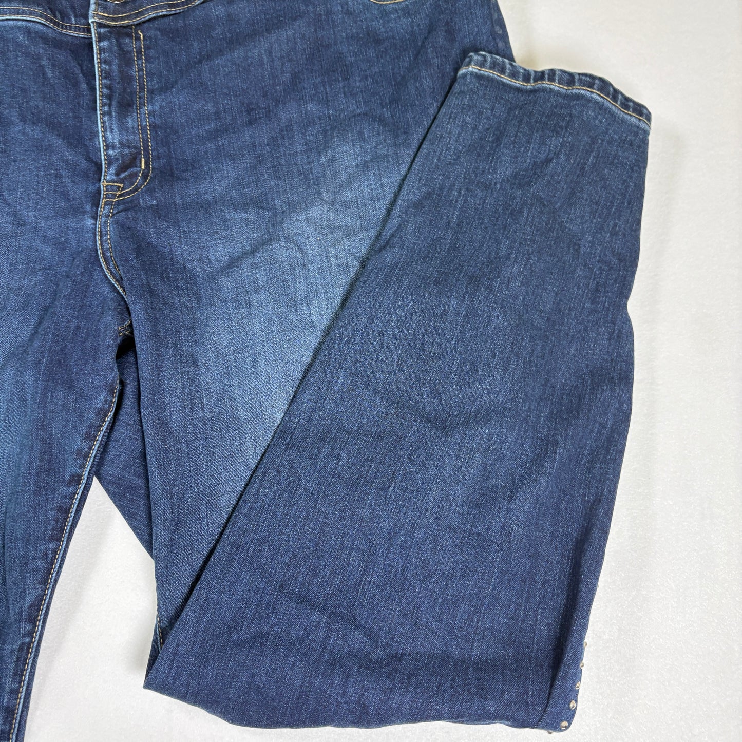 Lane Bryant Women’s 26W Dark Wash Bootcut Jeans Button Fly Studded Plus Size