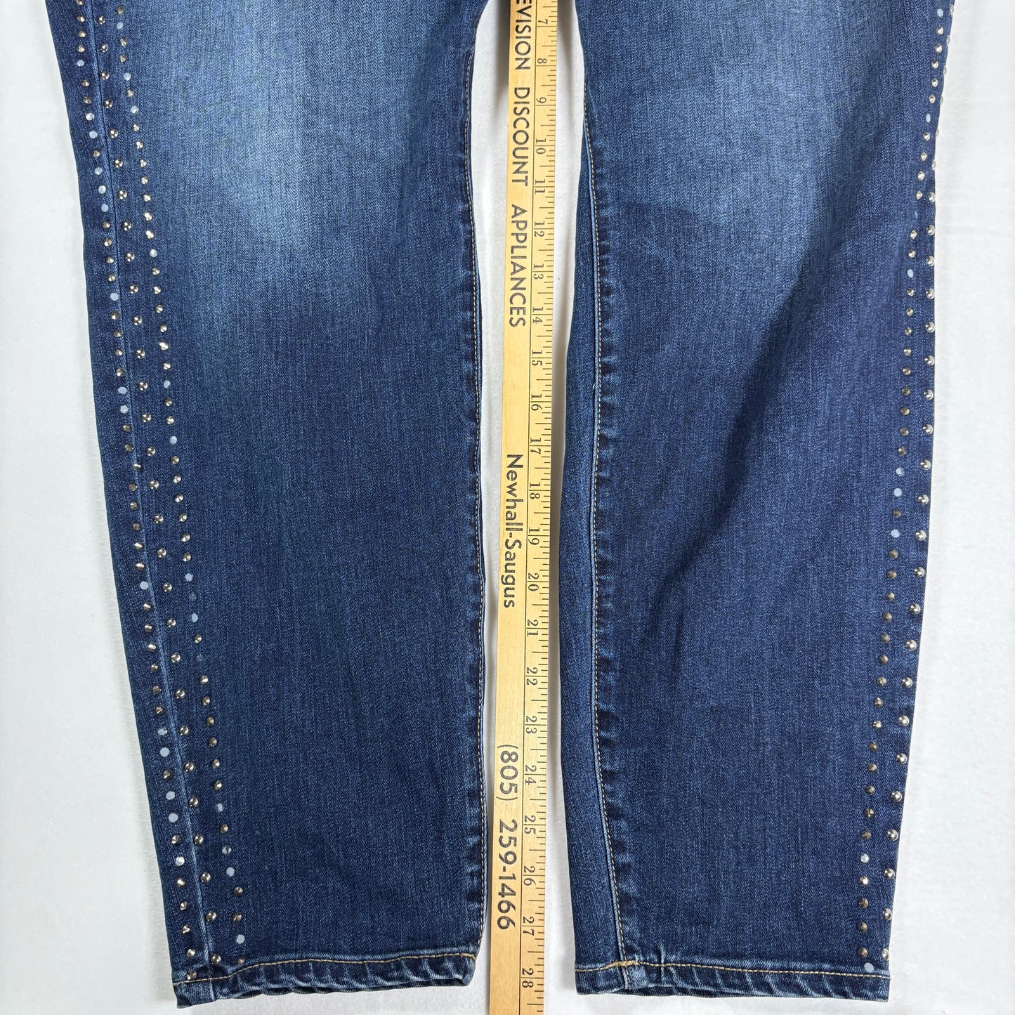 Lane Bryant Women’s 26W Dark Wash Bootcut Jeans Button Fly Studded Plus Size