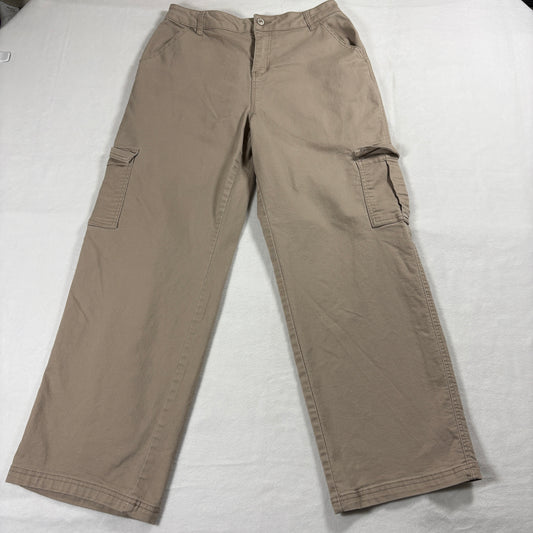 Wax Jean Pants Womens 11 30 Tan Cargo Utility Casual Straight Leg Wear Style Fit