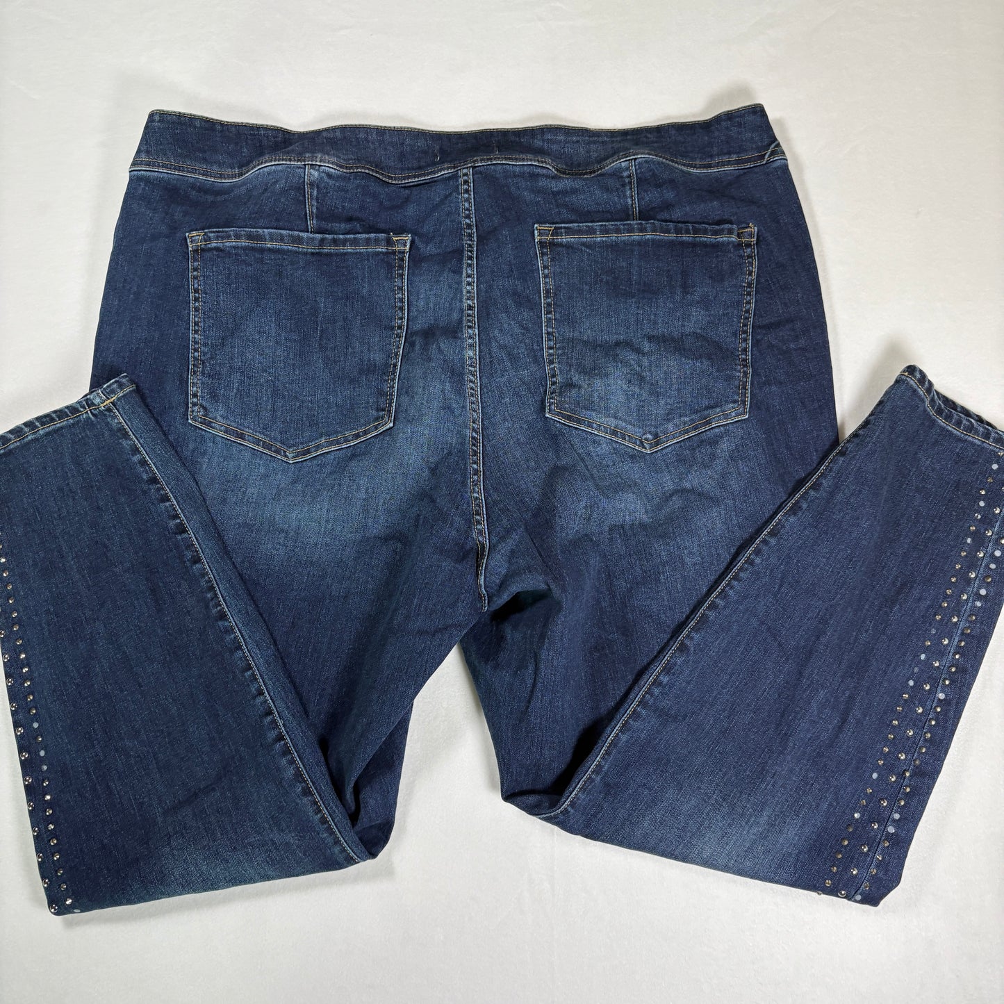 Lane Bryant Women’s 26W Dark Wash Bootcut Jeans Button Fly Studded Plus Size