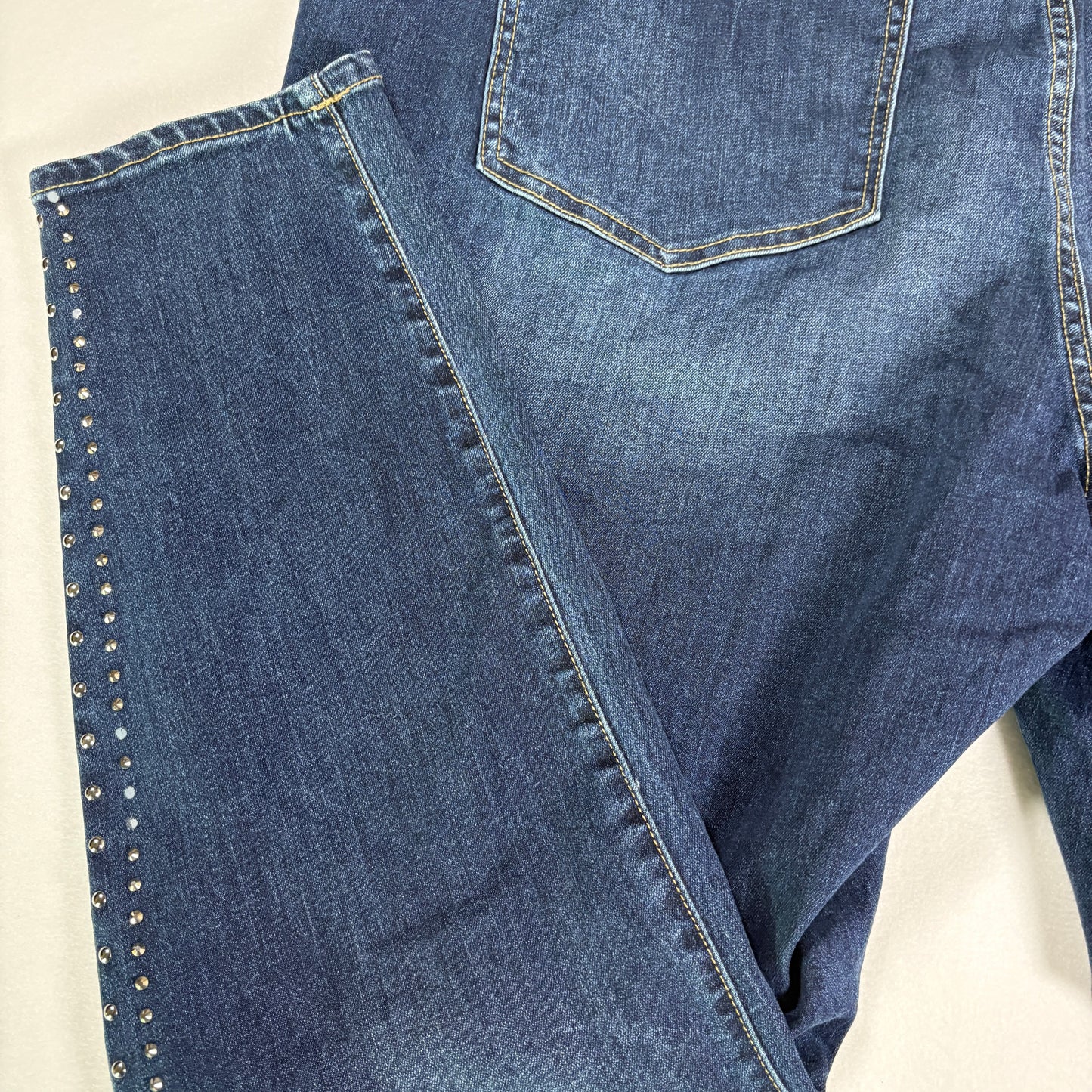 Lane Bryant Women’s 26W Dark Wash Bootcut Jeans Button Fly Studded Plus Size