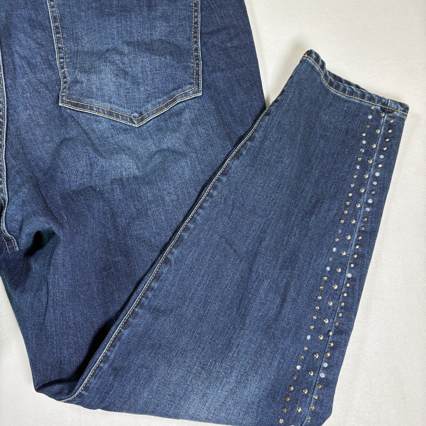 Lane Bryant Women’s 26W Dark Wash Bootcut Jeans Button Fly Studded Plus Size
