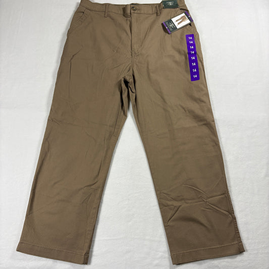 G.H. Bass Pants Womens 14 Brown Stretch Casual Chino Workwear New Tags StyleWear