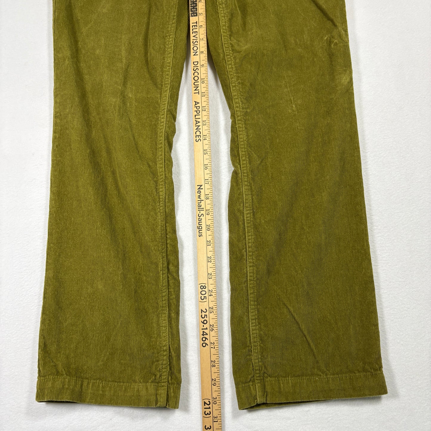 Vans Mens Pants 34 Authentic Chino Relaxed Fit Olive Green Corduroy Skate Y2K