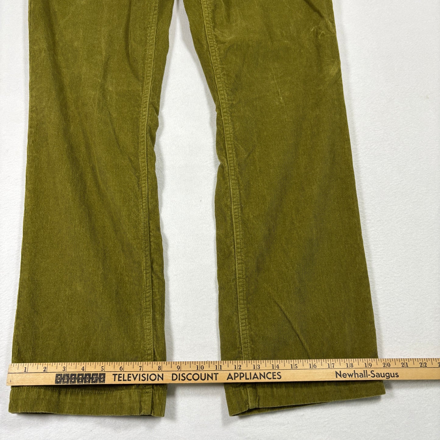 Vans Mens Pants 34 Authentic Chino Relaxed Fit Olive Green Corduroy Skate Y2K
