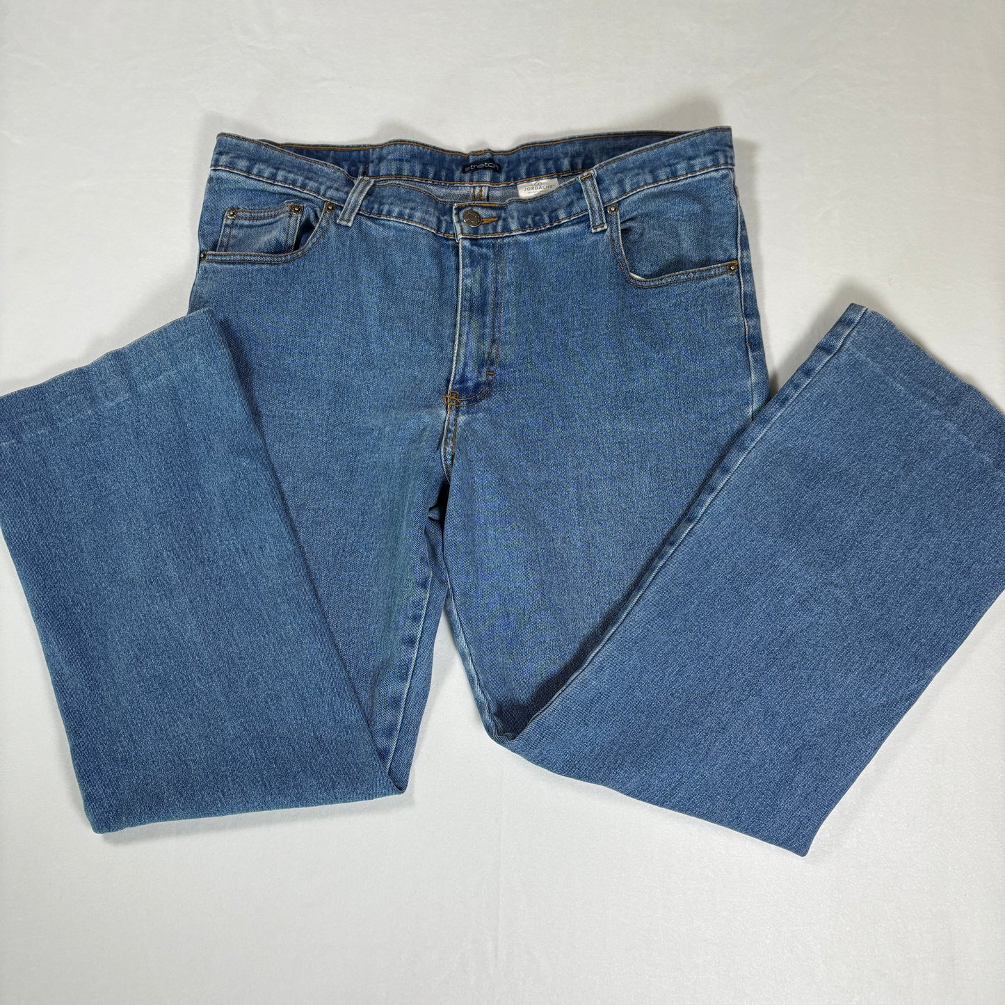 Jordache Women’s 15/16 Stretch Light Wash Bootcut Jeans Blue Denim Baggy Fit