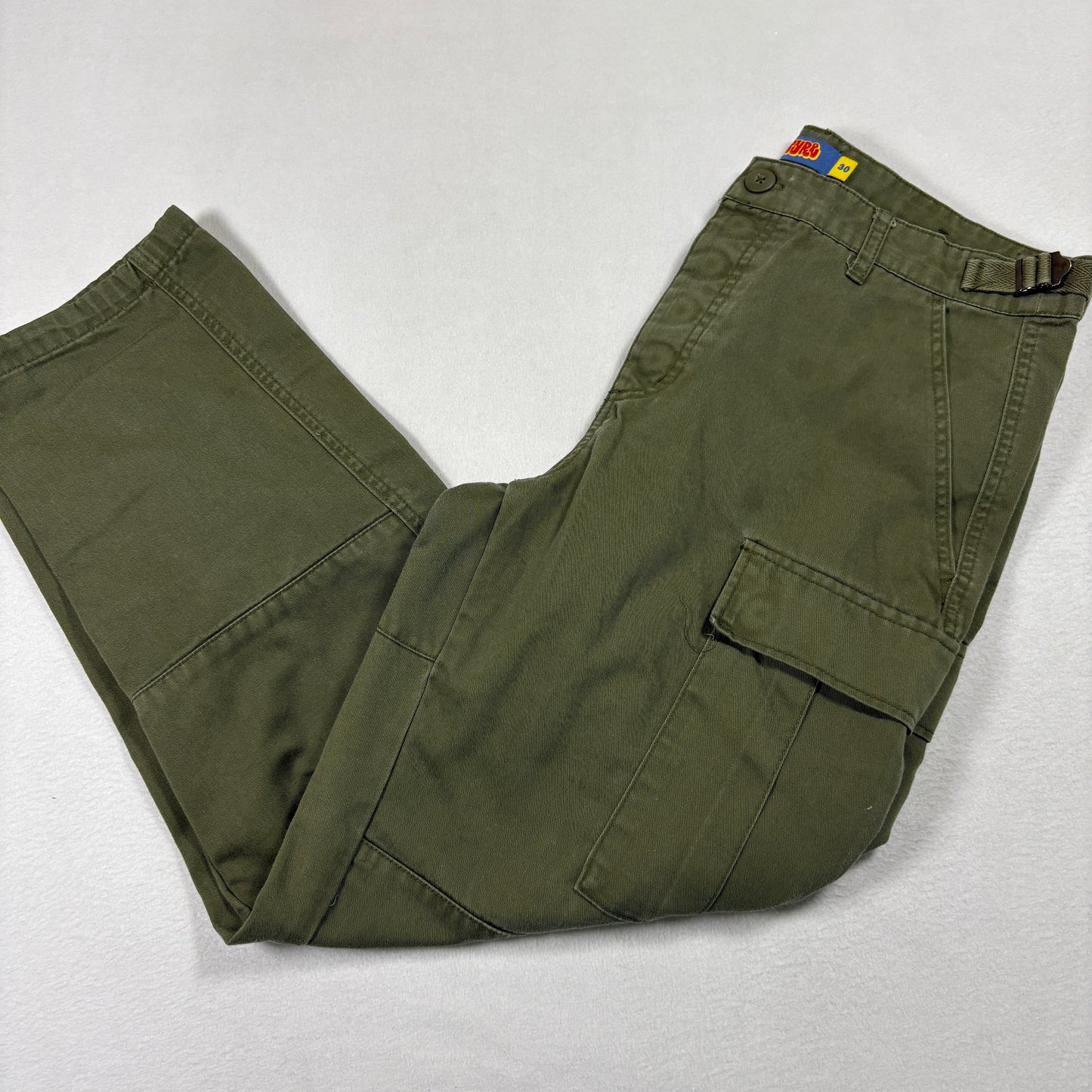 Empyre Mens Pants 30 Cargo Olive Green Utility Workwear Skate Y2K Streetwear