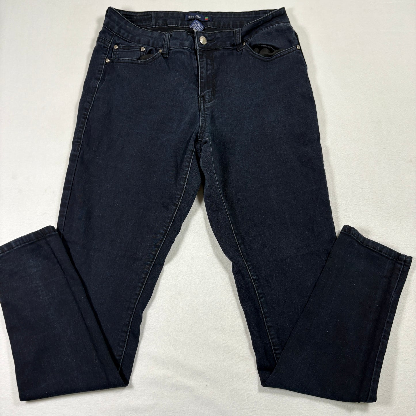 Vins Me Womens Jeans 13 Black Denim Stretch Skinny High Rise Y2K Grunge