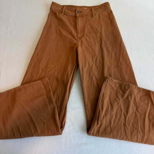 Mens Brown Chino Pants 36x30 Classic Fit Cotton Casual Workwear Straight Leg