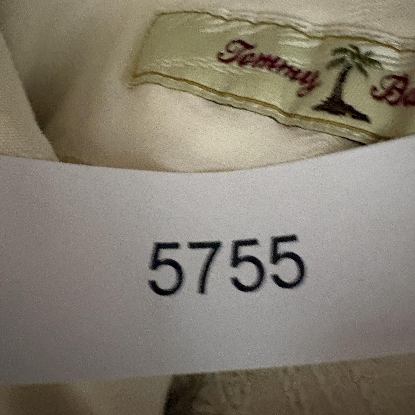 Tommy Bahama Silk Shirt Mens Medium Cream Yellow Grid Textured Short Sleeve