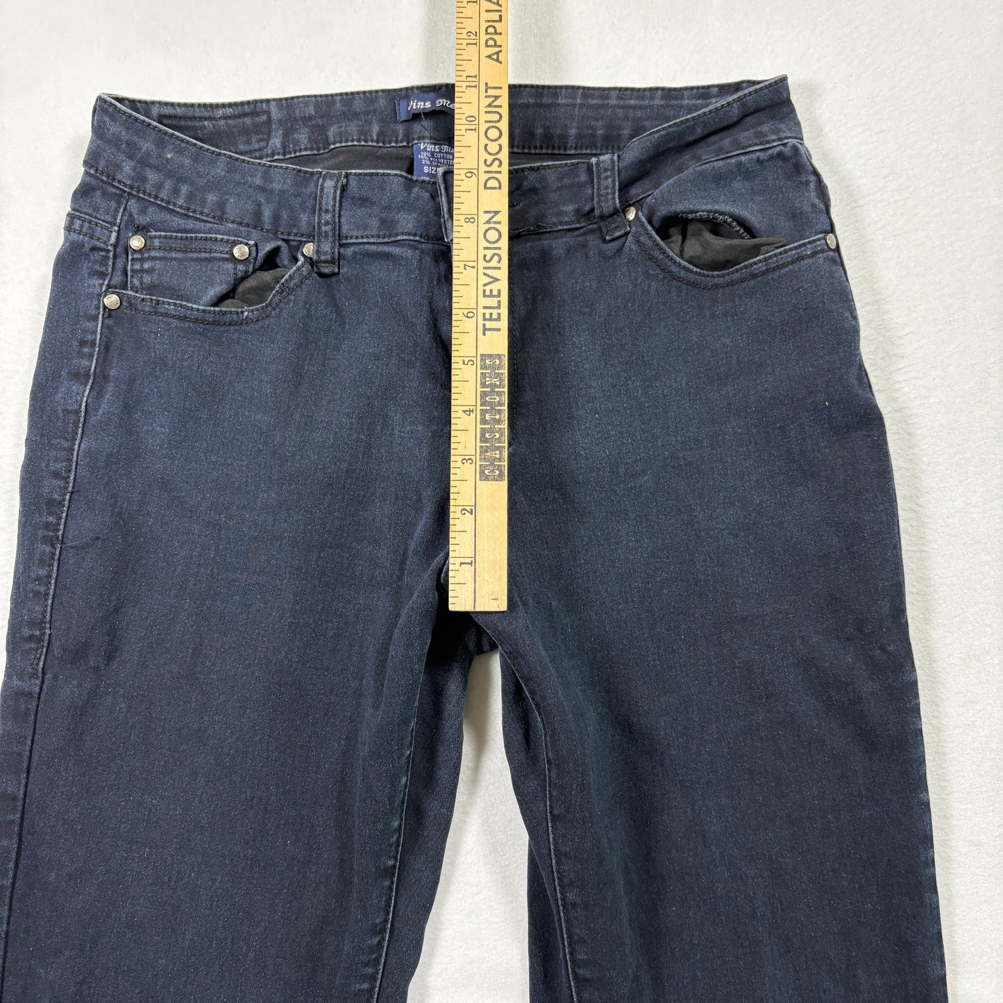 Vins Me Womens Jeans 13 Black Denim Stretch Skinny High Rise Y2K Grunge