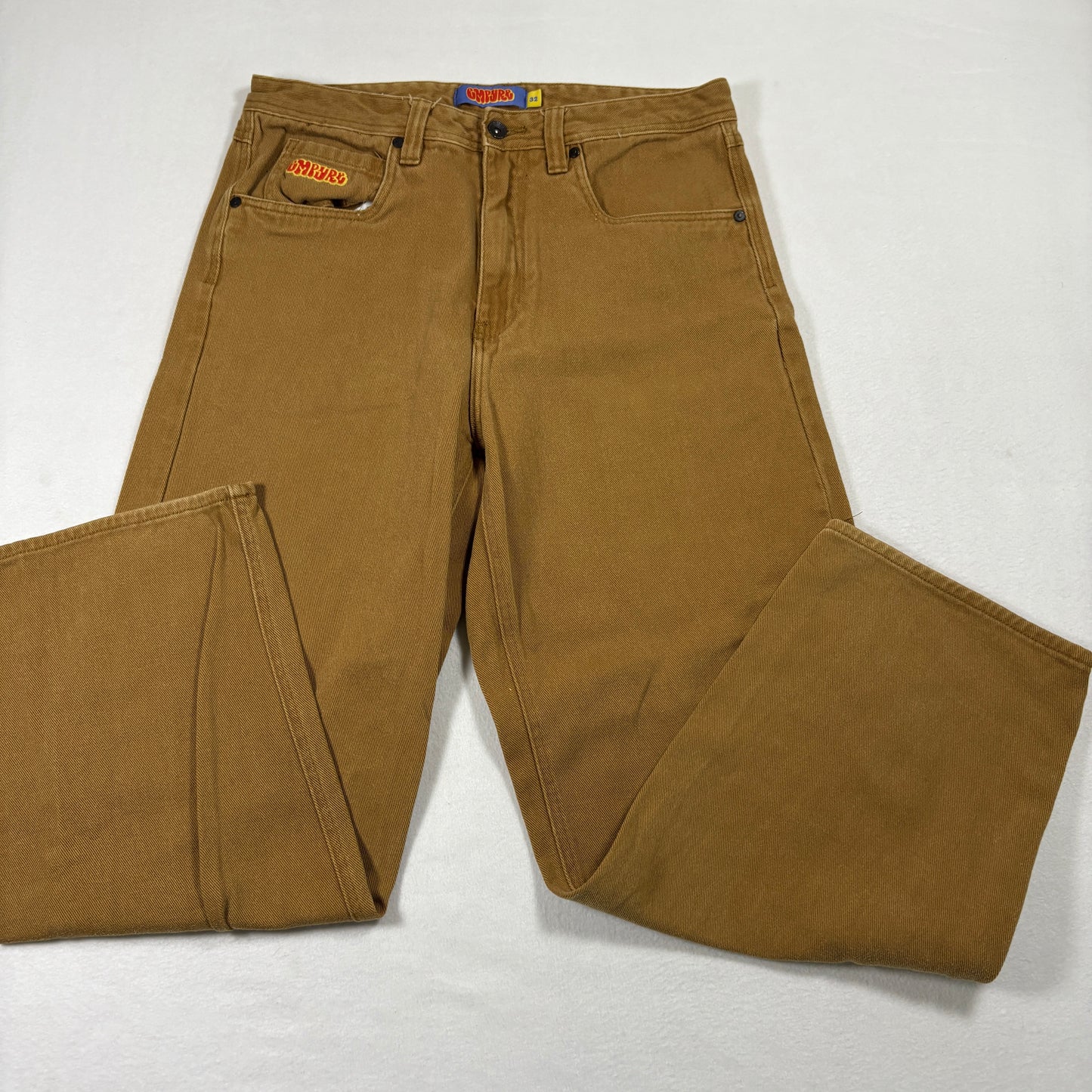 Empyre Mens Pants 32 Brown Denim Jeans Straight Fit Workwear Skate Y2K Grunge