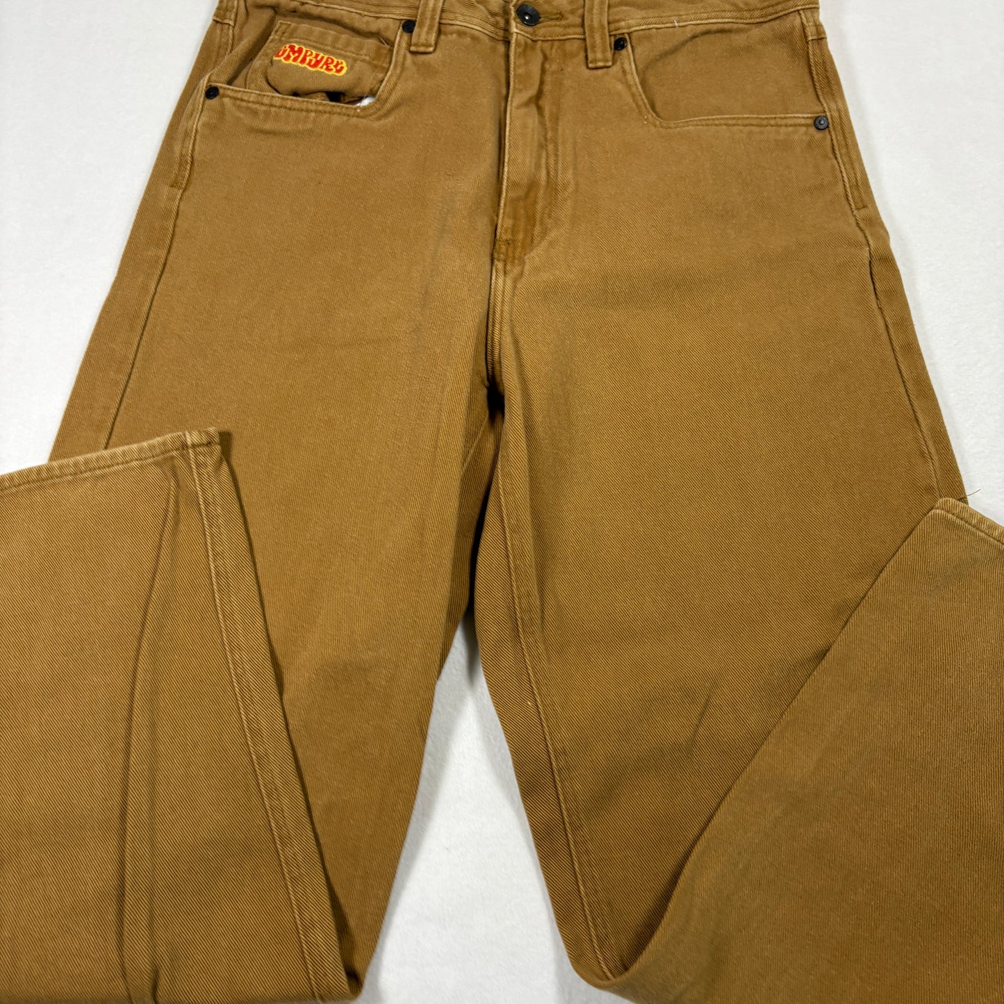 Empyre Mens Pants 32 Brown Denim Jeans Straight Fit Workwear Skate Y2K Grunge