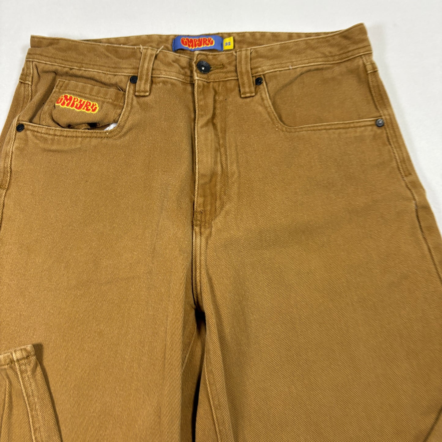 Empyre Mens Pants 32 Brown Denim Jeans Straight Fit Workwear Skate Y2K Grunge