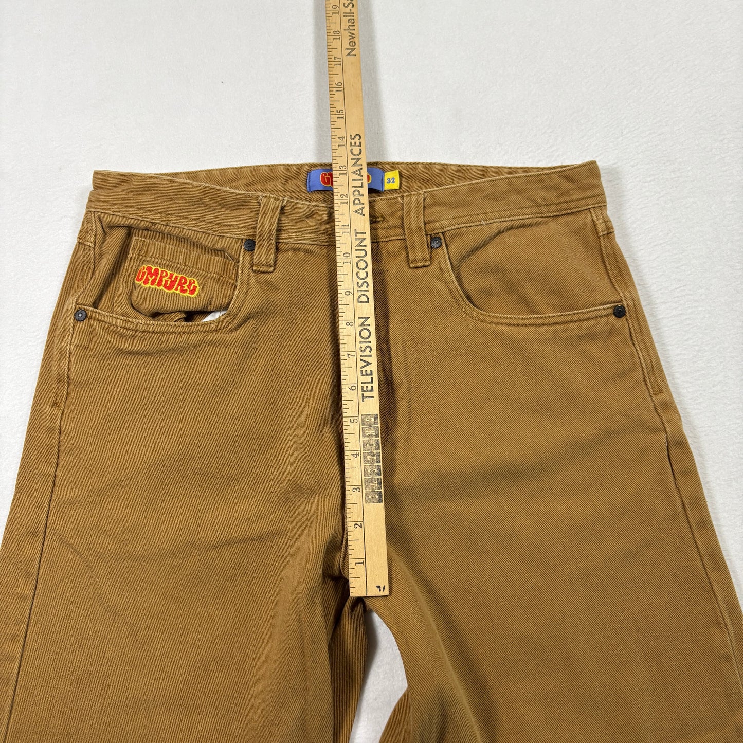 Empyre Mens Pants 32 Brown Denim Jeans Straight Fit Workwear Skate Y2K Grunge