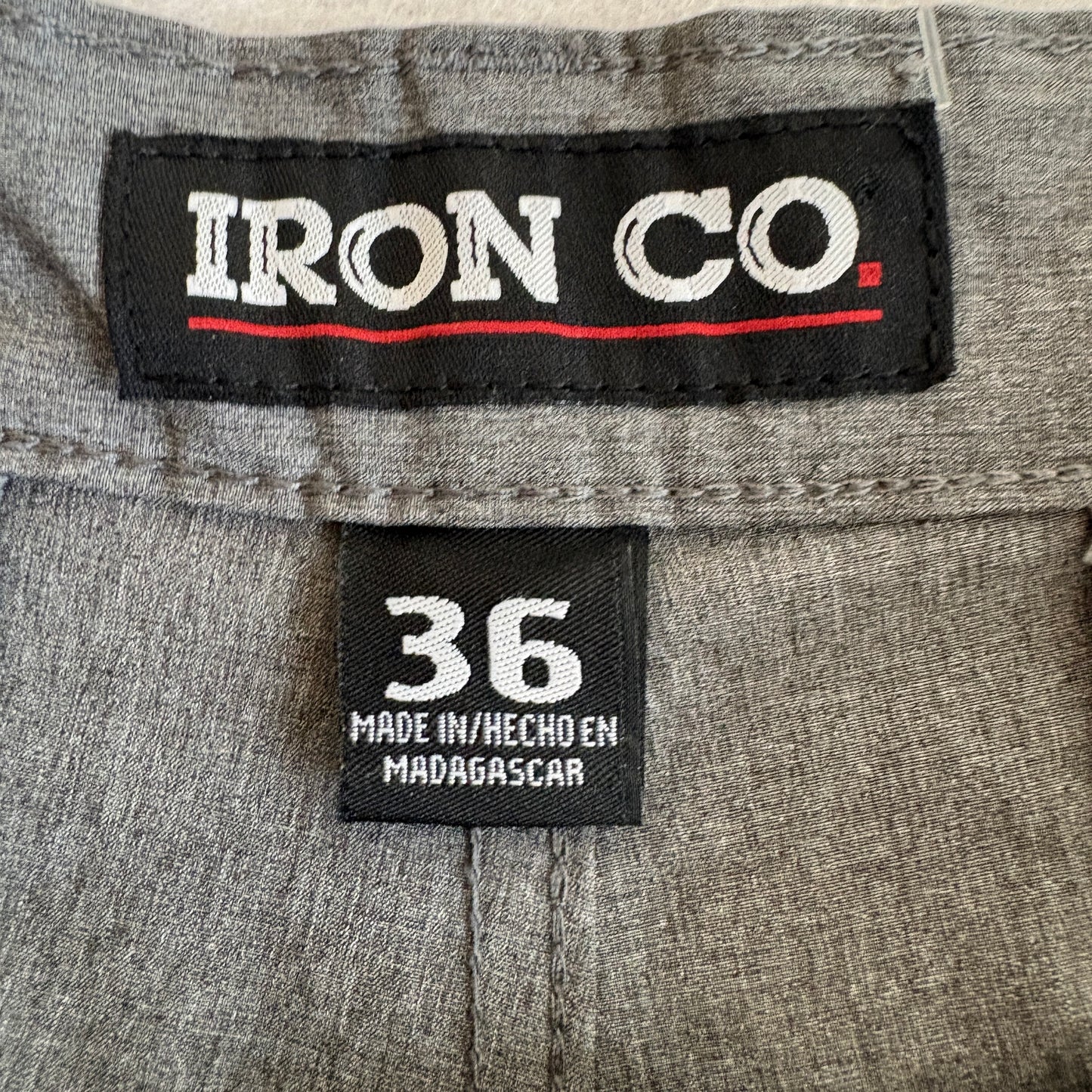 Iron Co Cargo Shorts Mens 36 Gray Lightweight Utility Outdoor Casual Wear