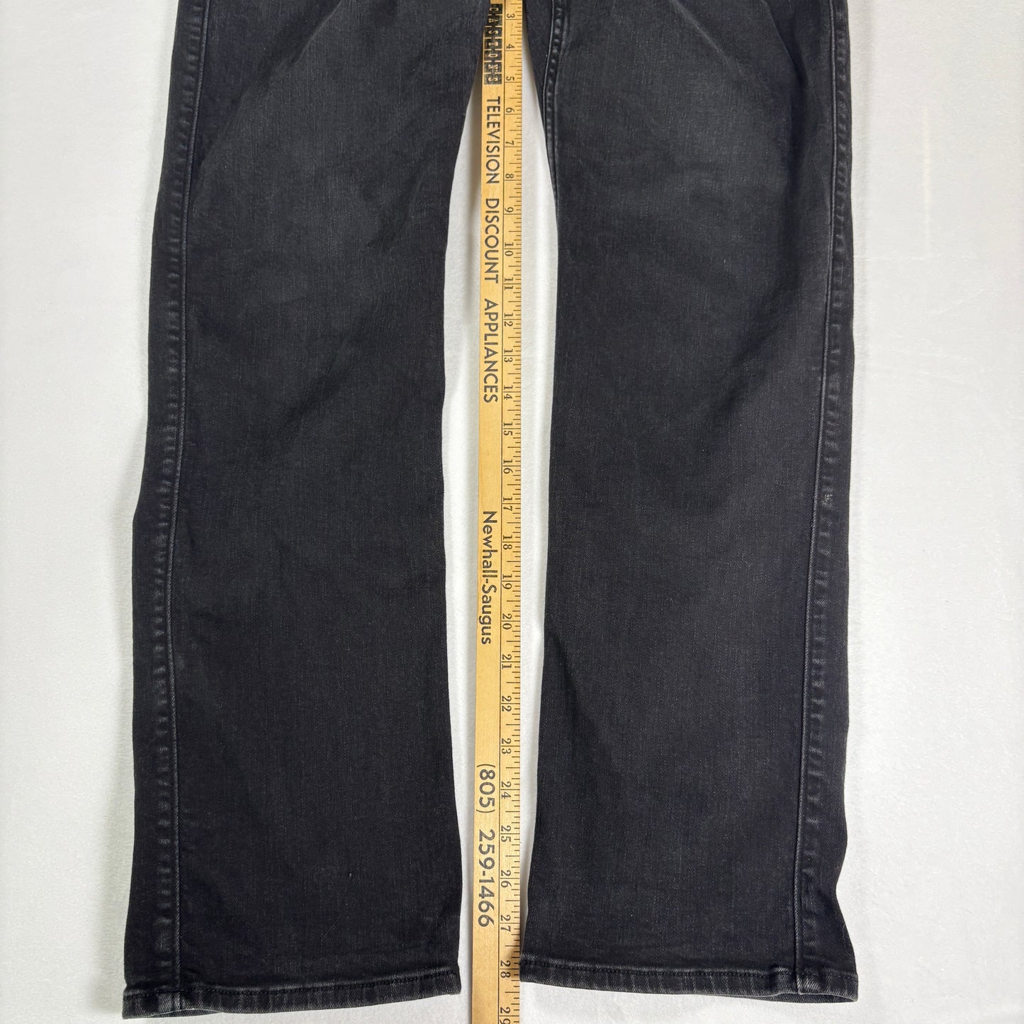 Hollister Men’s 32x32 Black Jeans Straight Advanced Stretch Denim Dark Wash