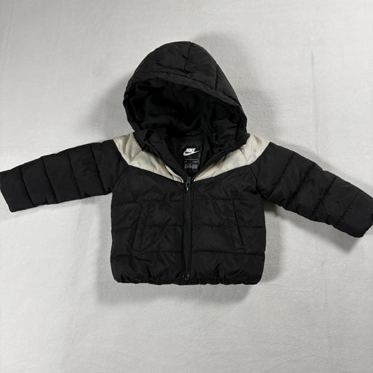 Nike Puffer Jacket Unisex 12 Months Black Hooded Winter Insulated Toddler Coat!!