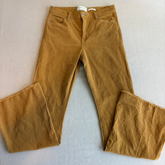 Regeneration By Celebrity Pink Pants Womens 7/28 Tan Corduroy Raw Hem Stretch