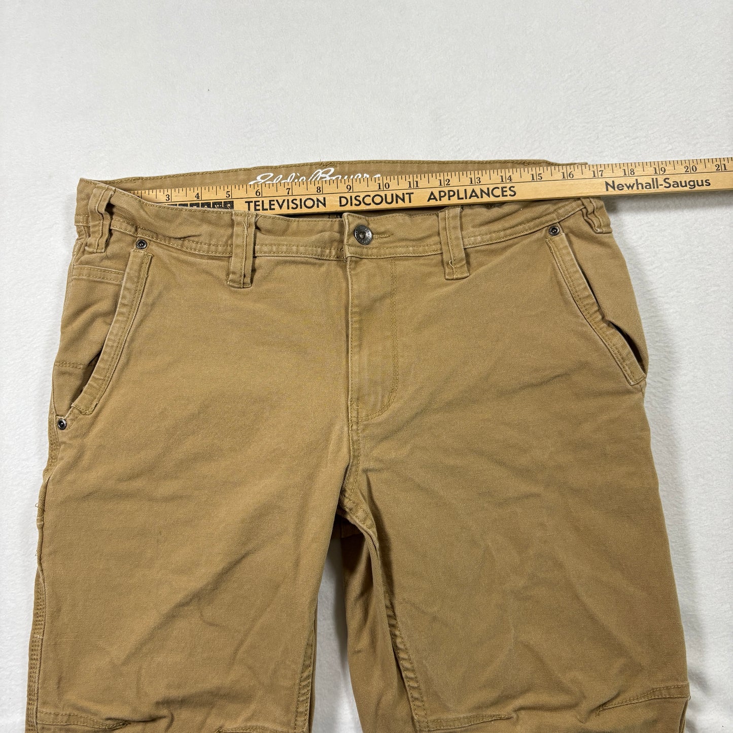 Eddie Bauer Mens Pants 32x32 Relaxed Fit Brown Canvas Utility Workwear Outdoor
